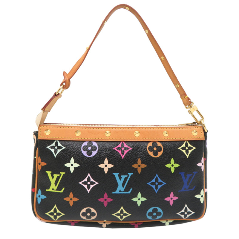 路易威登 Pochette Accessoires 女士手拿包 M92648(已停產)Monogram Multicolor 黑色-1