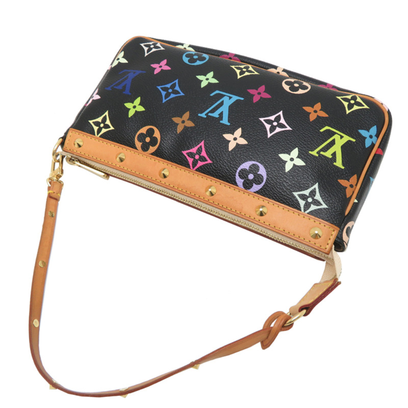 路易威登 Pochette Accessoires 女士手拿包 M92648(已停產)Monogram Multicolor 黑色-3