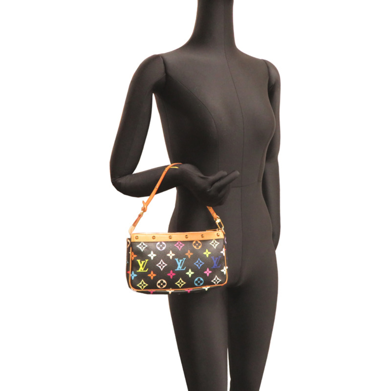 路易威登 Pochette Accessoires 女士手拿包 M92648(已停產)Monogram Multicolor 黑色-7