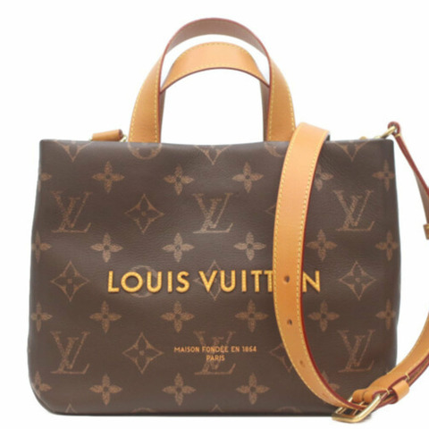 路易威登 M27019 Monogram Shopper 迷你手提單肩包，棕色配金色五金，女士款
