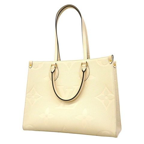 路易威登 Monogram Empreinte OnTheGo MM 手提包 M46531 米白色 女士兩用包