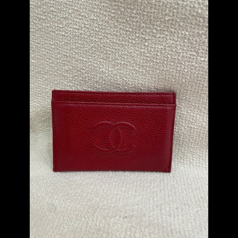 Chanel 大Logo 魚子醬 紅色 