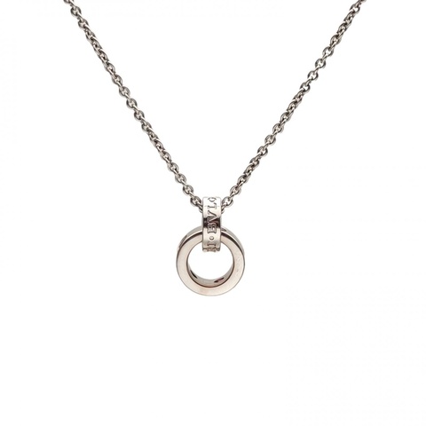 BVLGARI 18K白金BVLGARI系列雙環鑲鑽項鏈