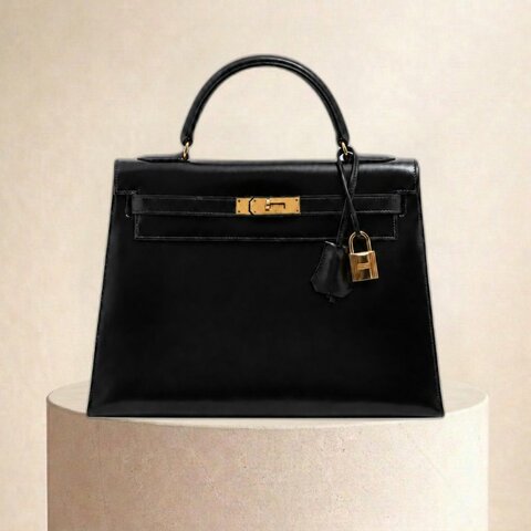 Hermes Kelly 32 Sellier Box Calf 黑色 金扣 GHW 凱莉32 中古