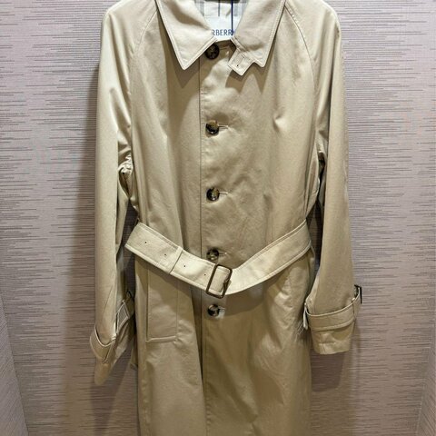 💎Han's house精品服飾💎Burberry 格紋 中長版 風衣外套 防潑水 英國製 現貨 48 專櫃77000