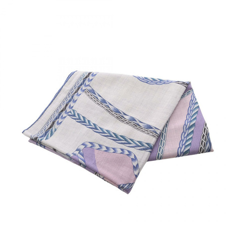 愛馬仕 Carre140 ROBE DU SOIR 絲巾，真絲羊絨混紡，灰色、紫色、多色，二手女款