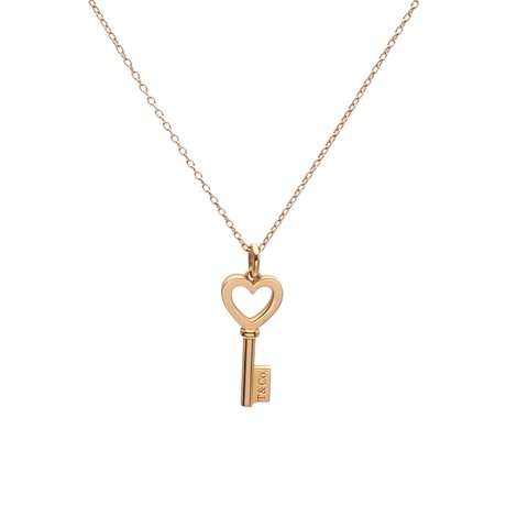 TIFFANY&CO 18K玫瑰金愛心鑰匙項鏈
