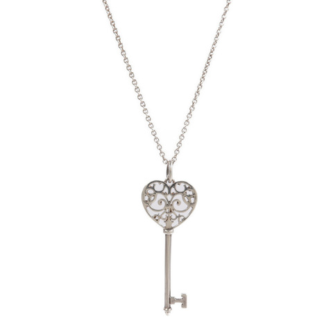 TIFFANY&CO 925純銀Enchant Heart Key項鍊