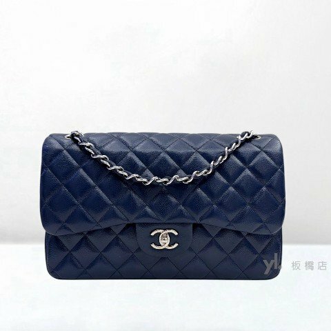 Y2048-Chanel 深藍色荔枝皮銀釦COCO30 A58600