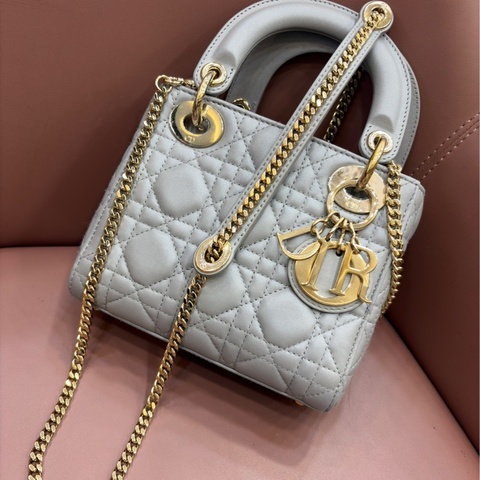Dior 黛妃包 Mini - 霧霾藍