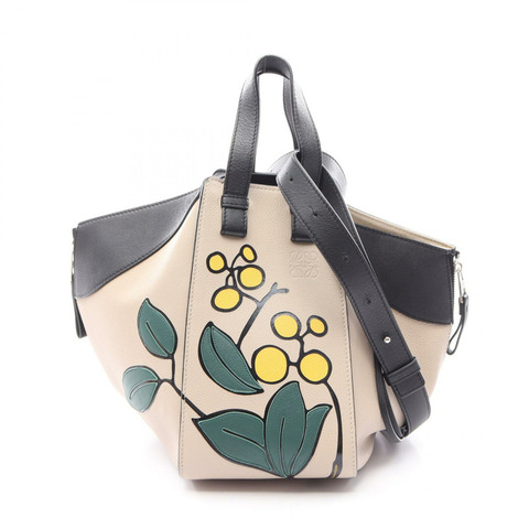 LOEWE Hammock Small Herbarium 2WAY 手提包 A538S35X34 皮革 米色 二手