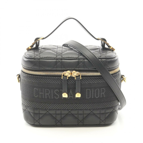 Christian Dior DIORTRAVEL 小號 Cannage 2WAY 手提包，羊皮材質，黑色，二手