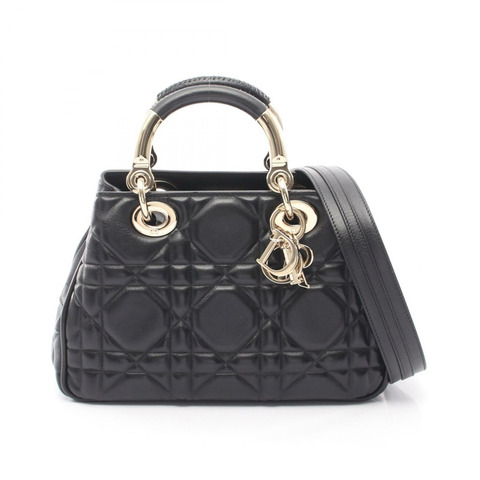 Christian Dior LADY 95.22 小號兩用手袋 M06970V 黑色皮革二手女款