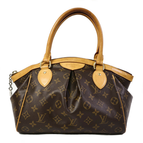 LOUIS VUITTON Monogram Tivoli PM金扣手挽袋棕色