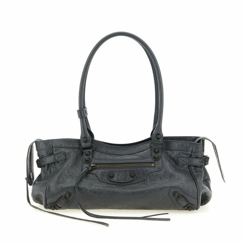 【Balenciaga 巴黎世家】Le City East West 羊皮 肩背包 腋下包 火山岩色 灰色 8676672ABEK1251