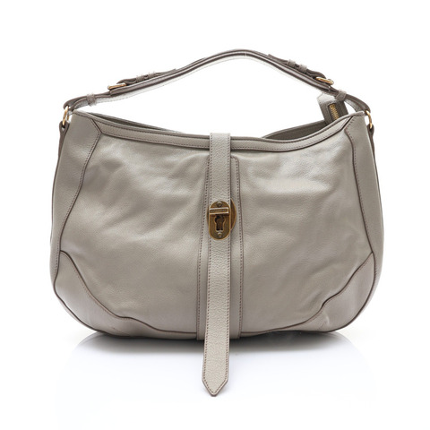 灰色 水牛皮 Bartow Hobo 肩背包【BURBERRY 巴寶莉】 37681151