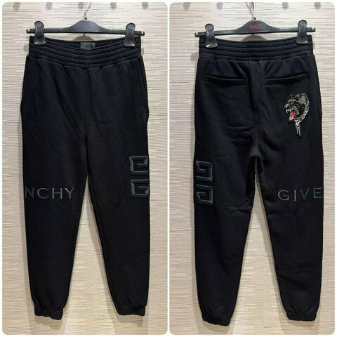 💎Han's house精品服飾💎GIVENCHY 紀梵希Logo 立體 刺繡 縮口 棉褲 長褲 現貨 S 原價36500