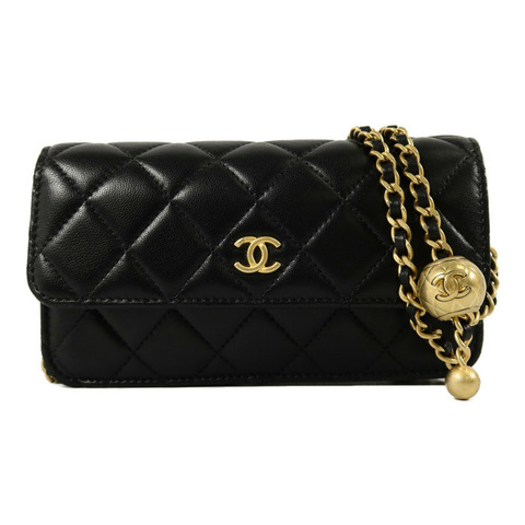 CHANEL 羊皮皮革Phone Bag鏈帶肩背袋