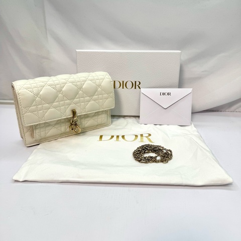My Dior Daily 白色鏈條長夾包／WOC