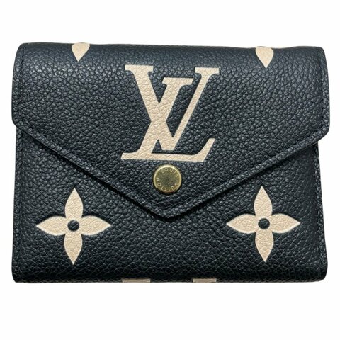 LOUIS VUITTON 路易威登 M80968 VICTORINE 三折短夾 皮革 黑色 金釦