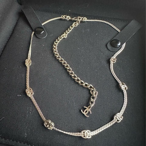 Chanel 香奈兒 7花 淡金 淺金 項鏈 choker