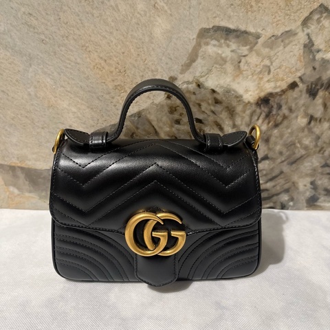 Gucci黑Marmont梯形兩用包