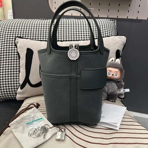 Hermes Picotin 18 cargo,STAMP K, Vert mangrove