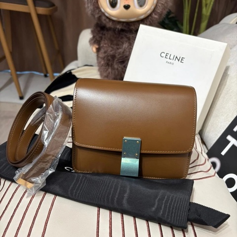 Celine Classic box teen Bag Camel Calfskin Shoulder Bag