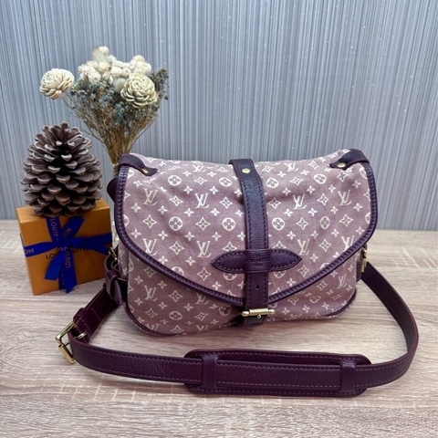 LV M40669 苺果藕粉色單寧牛仔雙子星雙馬鞍包斜背包