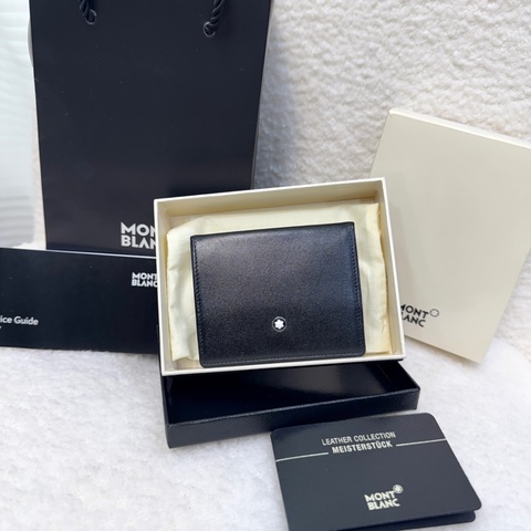 萬寶龍Montblanc黑色牛皮Meisterstck小號零錢包MB14877