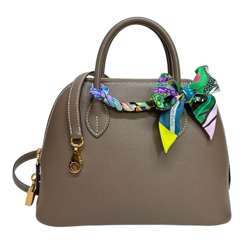 二手Hermès Bolide 25 Epsom cc18 Etoupe 大象灰金扣