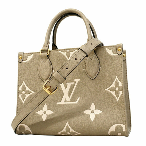 路易威登 Monogram Empreinte Bicolor OnTheGo PM 手提包 M45779 Tourtrell Crème 女士兩用包