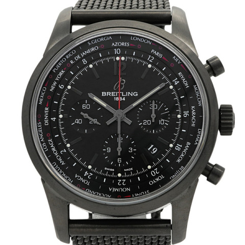 百年靈 Transocean Unitime Pilot 限量版（1000 枚）MB0510 黑色錶盤男士腕錶