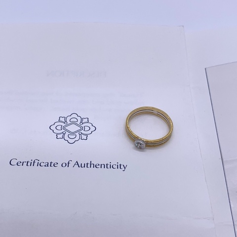 布契拉提buccellati Hawaii 夏威夷系列戒指 51 碼 18k黃金夾白金 白金夾鑽石 證書