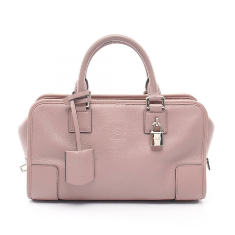 LOEWE Amasona 28 手提包 粉紅色 皮革 二手 女士 SHW