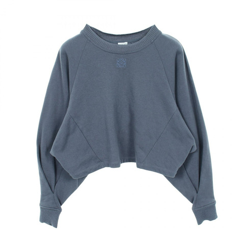 LOEWE Anagram 衛衣上衣，純棉，藍色，二手，女款 XS 碼