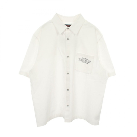 LOUIS VUITTON × NIGO 短袖襯衫，純棉材質，白色，二手男士4L碼