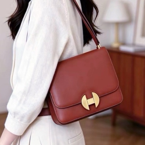 🐎Hermes愛馬仕｜2002-20 Bag｜小號｜波爾多紅金扣box皮｜閒置新膜還在｜D刻