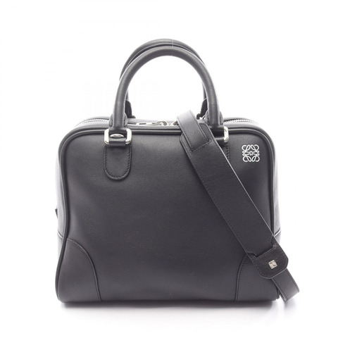 LOEWE Amazona 75 單肩斜背包，黑色真皮，二手女款