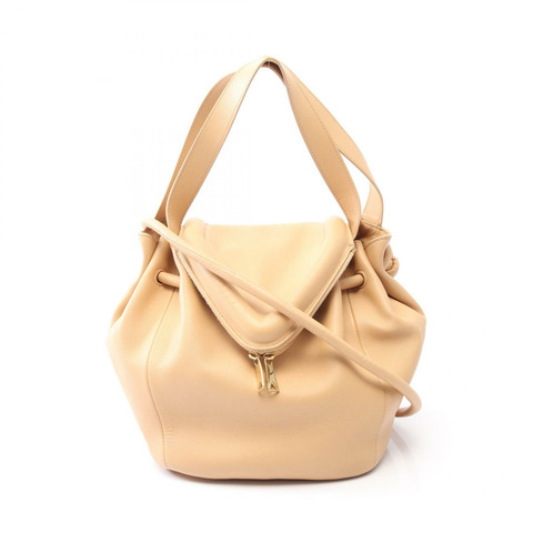 BOTTEGA VENETA Peak 肩背包，米色皮革，二手女款