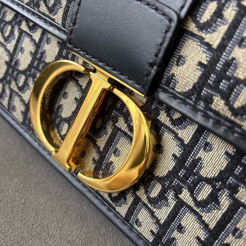 Dior Oblique 緹花  30 Montaigne 包 藍色