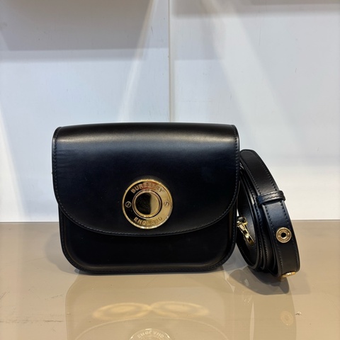 Burberry 黑滑面牛皮Elizabeth小號斜背包80557741