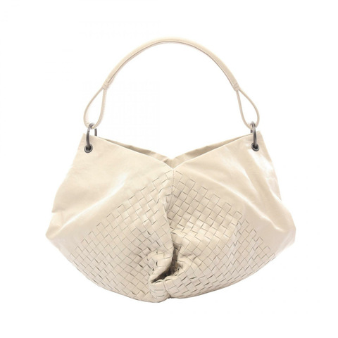 BOTTEGA VENETA Intrecciato Aquilone 幸運餅乾手提包 皮革 米色 二手