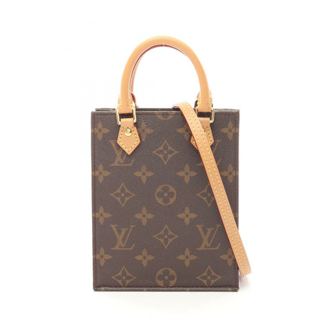 路易威登 Petite Sac Plat 單肩手提包 M69442 Monogram 帆布 棕色 二手