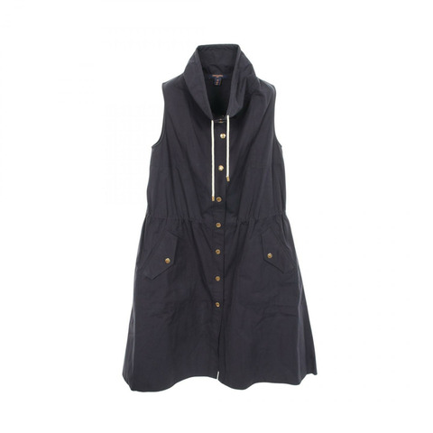 路易威登 (LOUIS VUITTON) 高領無袖連身裙 RW222J 純棉海軍藍 二手 女款 36碼