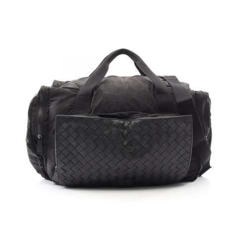 BOTTEGA VENETA Intrecciato 編織肩包/手提包 609918 尼龍皮革 黑色 二手