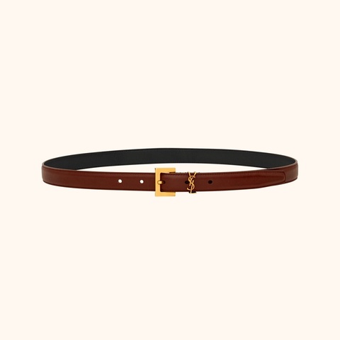 Saint Laurent YSL cassandre burgundy belt 85 皮帶 腰帶