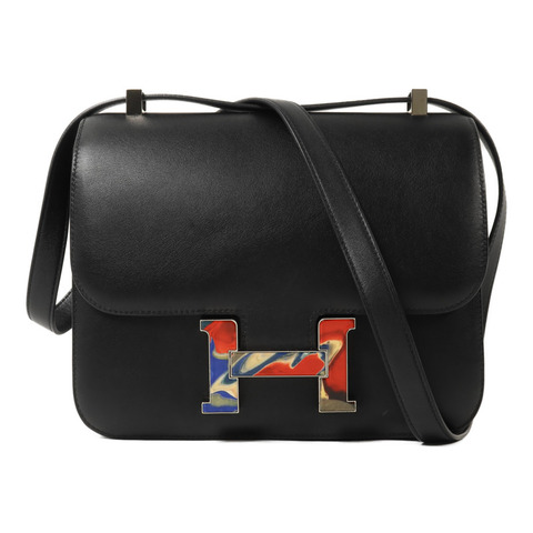 HERMES Swift皮革Constance 24肩背袋Noir