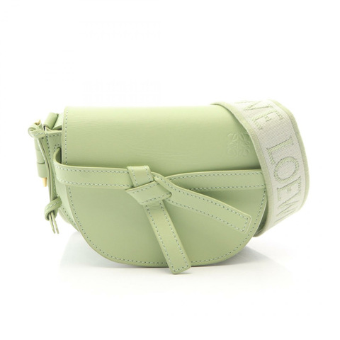 LOEWE Gate 雙肩迷你斜背包 A650N46X13 皮革 綠色 二手 女士