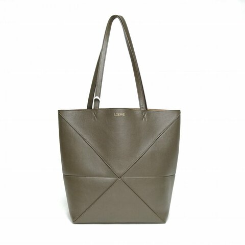 LOEWE 灰色牛皮PuzzleFoldTote单肩包肩背包
